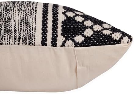 · REDEARTH · Textured Handwoven Throw Pillow Cases - Mosaic Trellis Black - Image 5