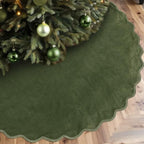RoundFunny Green Christmas Tree Skirt Velvet Tree Skirts, 60 Inch by RoundFunny