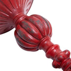 SOFFEE DESIGN 2 Pcs Antique Resin Pillar Candle Holder Sets, Vintage Cylindrical Candlestick Stand Home Decor for Dining, Living Room, Mantel, Table Centerpiece, Retro Red Candleholder Decor - Image 7