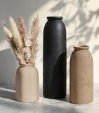 Ceramic Vase Set of 3, Small Flower Rustic Vase Home Decor Neutral Modern Farmhouse Boho Pampas Pottery Vases Decorative Centerpiece for Table Mantel Shelf Living Room Kitchen Bathroom by FancyPlus