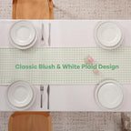 Pile Green White Plaid Gingham Ruffle Table Runner Cabinet Cover 13"x120" - Image 4