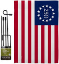 America 250 Flag Betsy Ross July 4th Garden Stand Set Porch Lawn Tapestry Grave Yard Decor Canvas Prints Textile Woven Poster USA 250th Anniversary Merchandise Decoration Gift by Breeze+Decor