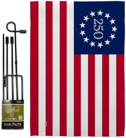 America 250 Flag Betsy Ross July 4th Garden Stand Set Porch Lawn Tapestry Grave Yard Decor Canvas Prints Textile Woven Poster USA 250th Anniversary Merchandise Decoration Gift by Breeze+Decor