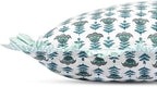 Ridhi Block Print Aquamarine Blue Throw Pillow Cover 20" x 20" (Pack of 2) Decorative Cushion Covers with Ruffle for Couch, Sofa, Bed, Living Room, Home Decor Gift for Spring, Easter, Valentine - Image 4
