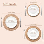 6 Pack, Round Woven Placemats, Natural Water Hyacinth Place mats, Braided Straw Table Mats for Dining Table, Christmas Placemats Set of 6 (15 inch) - Image 3