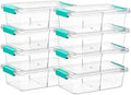 Vtopmart 1.5Qt Stackable Clear Pencil Box with Removable Divider, 8 Pack by Vtopmart