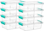 Vtopmart 1.5Qt Stackable Clear Pencil Box with Removable Divider, 8 Pack by Vtopmart