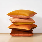 MONDAY MOOSE Decorative Throw Pillow Covers Cushion Cases, Set of 4 Soft Velvet Modern Double-Sided Designs, Mix and Match for Home Decor, Pillow Inserts Not Included (18x18 inch, Orange/Brown) - Image 3