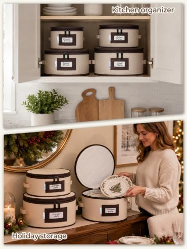 punemi China Storage Containers, 4-Pack Hard Shell Plate & Dish Cases - Image 6