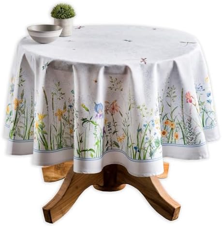 Maison d' Hermine Table Cloth Round Table Reusable 100% Cotton 63" Diameter by MaisondHermine