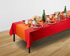 Disposable Table Runner for Dining Table, 16" 20-Pack Linen-Like Orange Paper Table Runners for Party, Wedding Or Event - Image 2