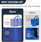 Moving Bags Heavy Duty Extra Large, Moving Boxes, Moving Supplies Essentials, Blue Storage Bins with Lids, Plastic Packing Totes, Storage Bags for Clothes with Handles & Zippers(Blue, 6 Pack) - Image 4