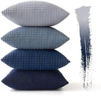 MIULEE Blue Decorative Pillow Covers 18x18 Inch Set of 4 Boho Western Farmhouse Home Decor Couch Throw Pillows Summer Coastal Corduroy Pillowcases Industrial for Sofa Living Room Bed (Pack of 2) - Image 6