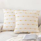 YEENAASY Boho Throw Pillow Covers 18x18 Set of 2 Farmhouse Pillow Cases by YEENAASY