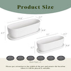 E-liu 11+14 inch Ceramic Plant Pots with Drainage Holes Saucers, Set of 2 - Image 3
