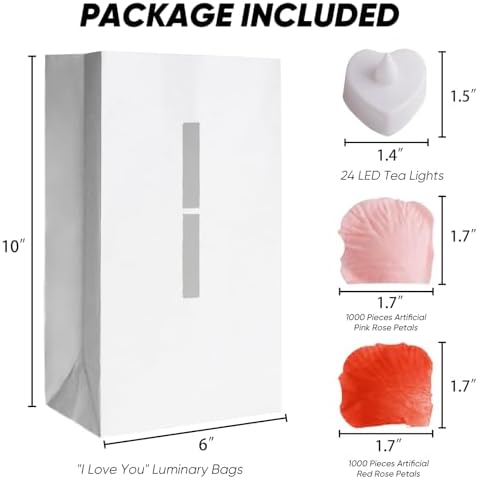 Homemory I Love You Light Up Letters, Luminary Bags with 24 Tea Lights - Image 4