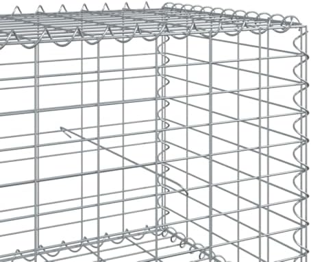 vidaxl Gabion Basket - Galvanized Iron - Large Garden retaining Solution - Tool-Free Assembly - Customizable Design - Ideal for Landscaping, Decor - Durable & Weather - 354.3"x19.7"x19.7" - Image 4