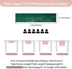 Sugargirl 10 Packs 12 x 72 inches Sequin Table Runner, Glitter Dark Green Table Runner for Birthday Party Supplies Wedding Holiday Celebration Event Decorations - Image 6