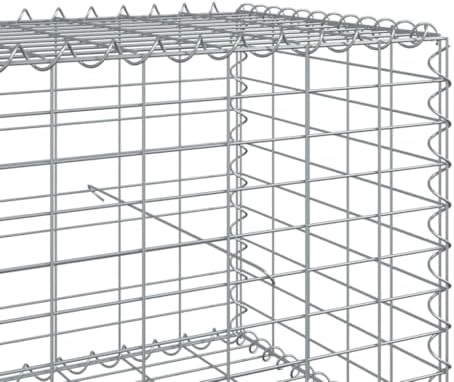vidaXL Gabion Basket with Cover 78.7"x19.7"x19.7" Galvanized Iron - Image 6