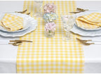 Solino Home 100% Pure Linen Table Runner Yellow, Gingham Check 14 x 60 in - Image 3