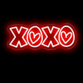 XOXO Neon Sign, Red 16.9"x 6.5" LED Light with Heart Accents Dimmable by DUOLIYBC