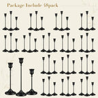 48 PCS Black Metal Taper Candle Holders Set,Brass Vintage Metal Candlestick - Image 7