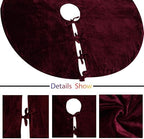 Sophia-Art Christmas Tree Skirt, Luxury Velvet Plush Skirt, Xmas Decoration Holiday Party Décor, Soft Velvet Home Décor Merry Christmas Party Christmas Tree Decorations (Maroon,48 Inch) - Image 4