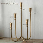 Large Iron Candelabra Centerpieces for Tables, 5 Arm Taper Candle Holders - Image 5