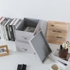 Soul & Lane - Gray Stacking Storage Boxes with Label Holders, Set of 2 - Image 6