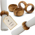 Holy Land Market Hand Carved Olive Wood Napkin Rings Set of 8 Bethlehem by HolyLandMarket