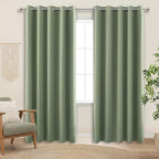 KOUFALL 96 Inch Long Curtains 2 Panel Set,Blackout Extra Wide Thermal Grommet Blacked Out Curtains for Bedroom,72 Inch Wide x 96 Inch Length,Sage Green - Image 3