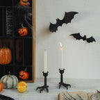 NIKKY HOME Gothic Clawfoot Taper Candle Holders Set of 2, Halloween Decor - Image 2