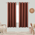 KOUFALL Boho Curtains 2 Panels,Blackout Hippie Rustic Curtains for Living Room Bedroom 63 Inch Length,Terra Cotta Rust Aztec Red by KOUFALL