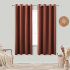 KOUFALL Boho Curtains 2 Panels,Blackout Hippie Rustic Curtains for Living Room Bedroom 63 Inch Length,Terra Cotta Rust Aztec Red by KOUFALL