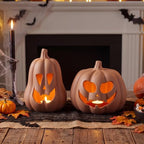 Tioncy Halloween Decor Terracotta Jack O Lantern Pumpkin Decor,Brown - Image 4