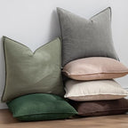 EMEMA Euro Sham Decorative Linen Throw Pillow Covers 24x24 Inch Dark Brown - Image 6