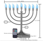 Electric Hanukkah Menorah,RGB Led Menorahs for Chanukah Decoration,Color Changing with Remote Control & Push-Button to Choose The Day and Timer Options Battery/USB Powered,Silver - Image 3