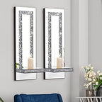 Mirrored Wall Candle Sconces Holder Set of 2, Wall Decor Living Room - Image 5