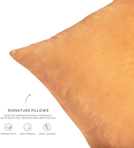 MONDAY MOOSE Decorative Throw Pillow Covers Cushion Cases, Set of 4 Soft Velvet Modern Designs, Mix and Match for Home Decor, Pillow Inserts Not Included (12x20 inch, Yellow/Pink) - Image 7