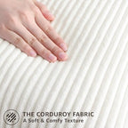 Mecatny Corduroy Decorative Throw Pillow Covers 22x22 Set of 2 White - Image 4