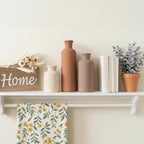 Ceramic Vase Set of 3, Modern Neutral Home Decor, Terracotta Boho Rustic Farmhouse Decorative Vases for Pampas Grass Dried Flowers | Table Centerpiece Entryway Mantel Shelf(Coffee Mix Set - White#2) - Image 4