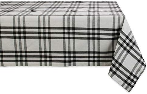 DII Home Sweet Farmhouse Plaid Tabletop Collection, Tablecloth, 60x120, Black by DII