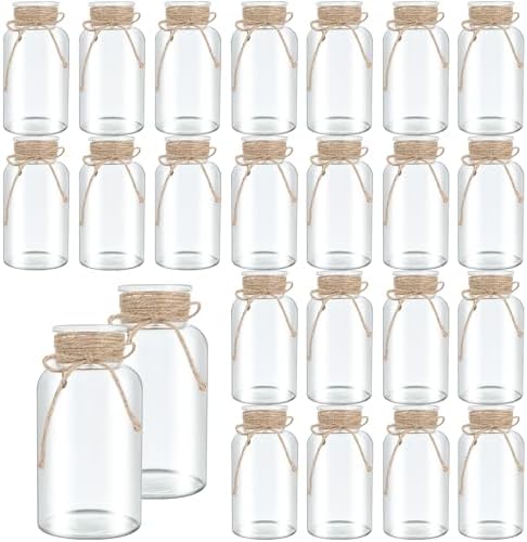 24 Pack Mason Jar Vases for Centerpieces, Clear Glass Flower Vase by LEYIQU
