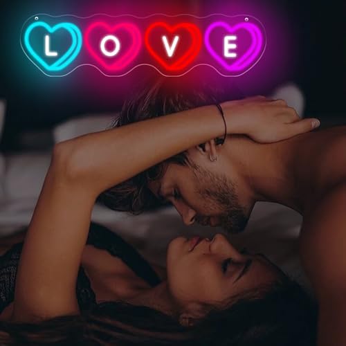 LOVE Heart Neon Sign 17.7 × 4.5 inch LED Wall Light Dimmable - Image 2