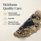 Decozen Set of 8 Doilies for Table, Lace Doilies - Rustic, Crochet, Farmhouse, Kitchen, Round Christmas Placemats - Dining Table Centerpiece Decor - 15 inch Gold Blue, The Vintage Opulence Collection - Image 5