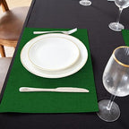 Cloth Green Placemats Set of 8, Linen Type Fabric Placemats Machine Washable Heat Resistant Placemats Polyester Place Mats for Halloween, Thanksgiving and Christmas Dining Table (Forest Green) - Image 4