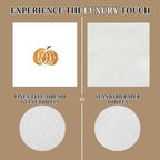 Solo Pumpkin Cocktail Napkins Printed Airlaid Linen-Feel Disposable Hand Towels for Thanksgiving Fall Holiday Party Buffet & Dinner(80Pack) - Image 4