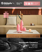 Matte Pink Vase Set of 3 - Modern Boho Aesthetic Bud Ceramic Vases Home Decor - Centerpieces Decor for Dining Table Living Room Coffee Table Bookshelf Mantle Entrance Console Decorations (Pink) - Image 5