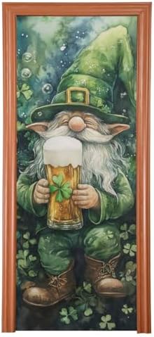 Gnome Beer St Patrick's Day Door Cover Decoration, Party Accessory Porch Decor for Festive Ornament Room Door Covers 35 x 79 Inch by Unknown