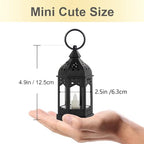 Hewory 20PCS Black Mini Halloween Lanterns for Centerpieces with LED Candle - Image 5